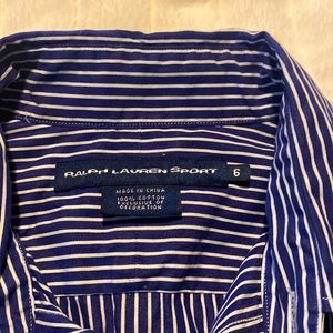 Ralph Lauren button up shirt size 6,blue and white never worn